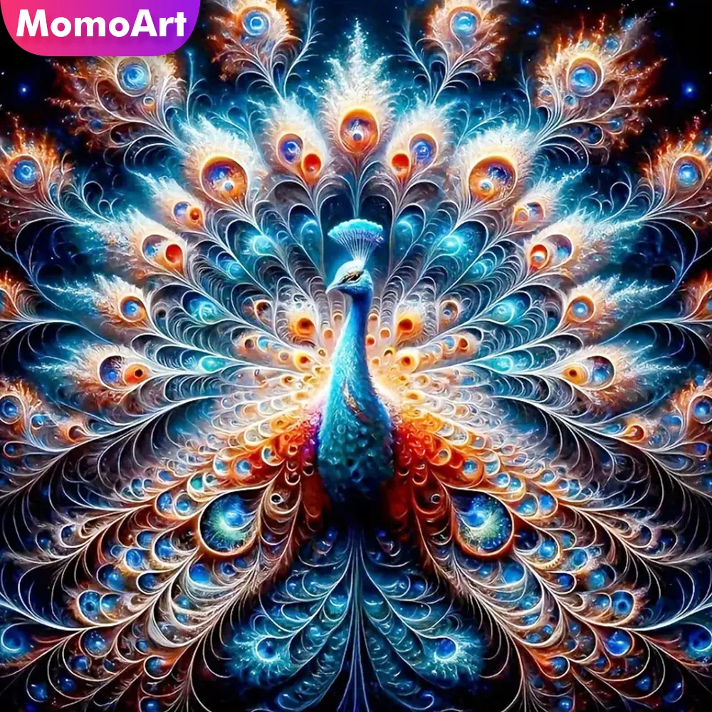 Momoart алмазная живопись Павлин Новинка 2024 мозаика животное полная квадратная