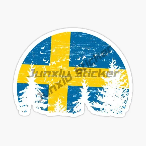 

Наклейки с изображением флага Швеции, карты, эмблемы, оленя, аксессуары для ноутбуков, наклейки для кемпера, фургона, велосипеда, автомобиля, окна, грузовика, шлема, внедорожника, ПВХ наклейка