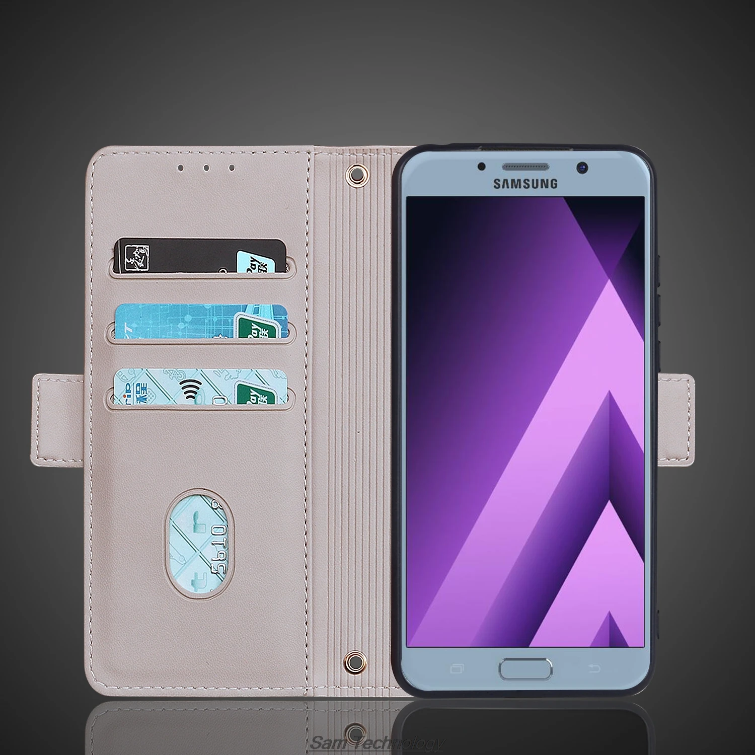 Кожаный чехол с магнитной пряжкой для Samsung Galaxy A7 2017 A720F кошелек RFID-блокировкой