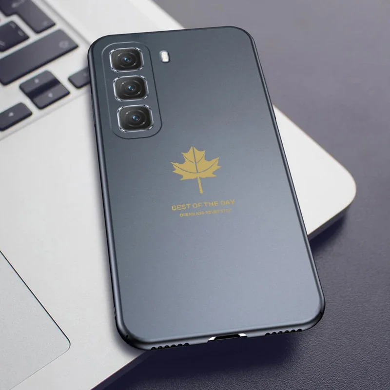 Для infinix Hot 60 Pro Plus 5G Cover Роскошный силиконовый чехол из ТПУ с кленовым листом для infinix Hot 60i 60 Pro Plus Shell Funda Capa (art.: 3920d0381fa55) - 3920d0381fa55
