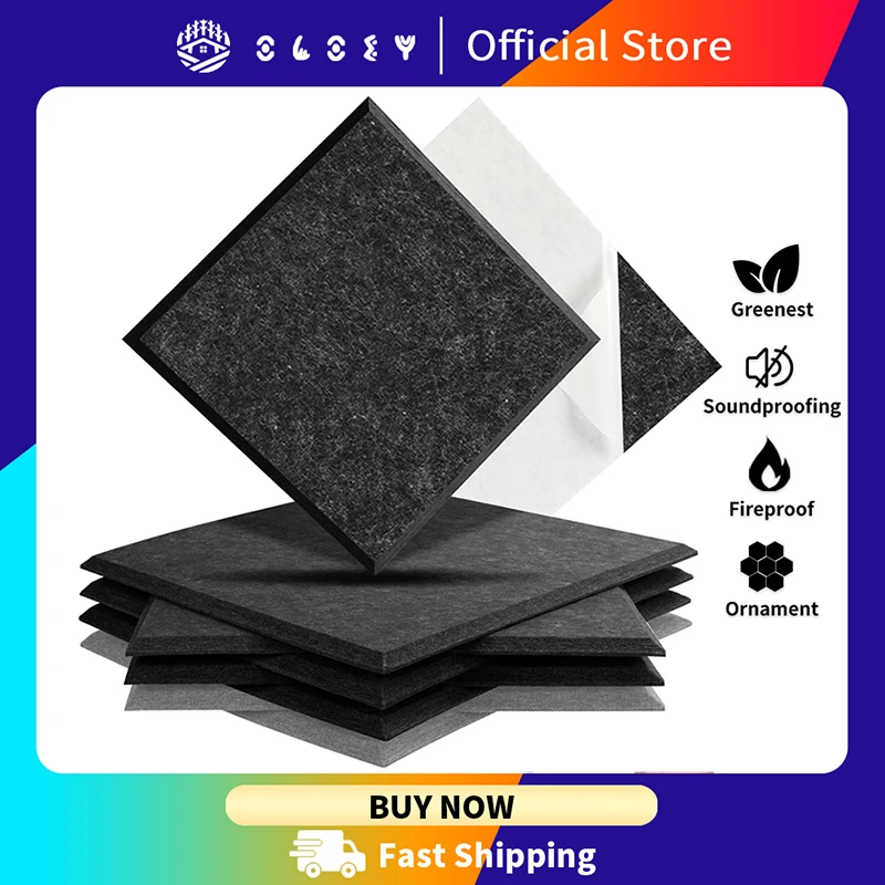 

Noise Insulation 3D Self-adhesive Square For Music Studio Absorcion Sound Proof Wall Panels Soundproofing Acoustic Panel 6 Pcs