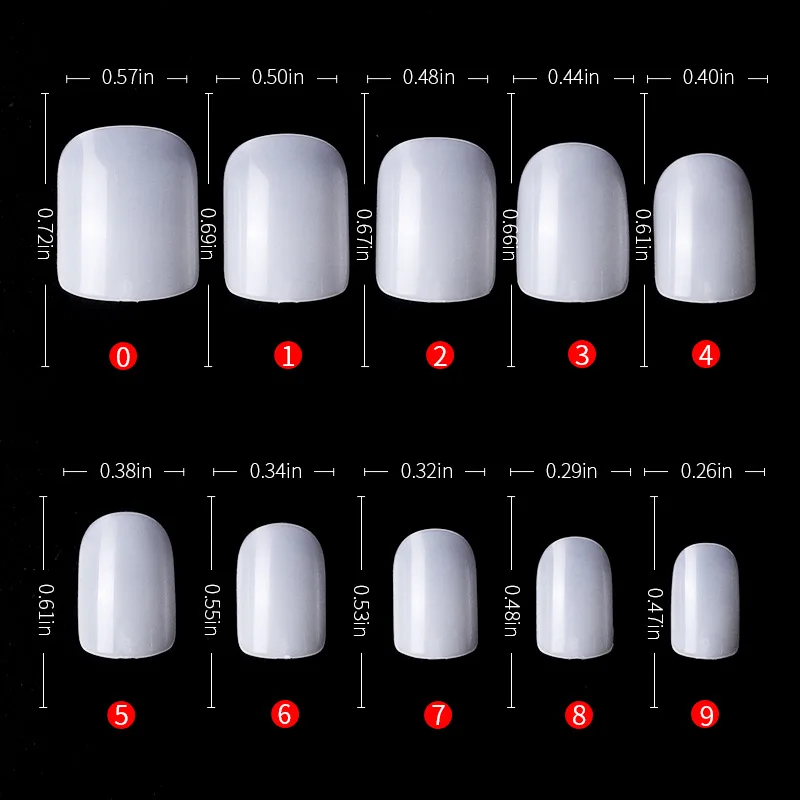 

500pcs Square False Nail Tips Manicure Fake Nail Tips Short