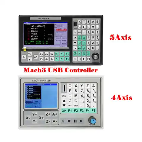 5-осевой USB-контроллер Mach3 с ЧПУ, автономный контроллер 500 кГц, карта движения, фрезерный станок с ЧПУ с экраном 7 дюймов и 4 осями