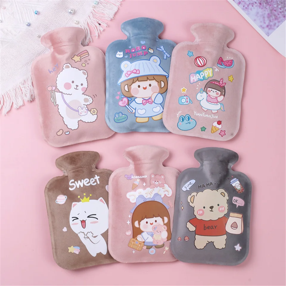 

Plush Cartoon Hand Warm Water Bottle Mini Explosion-proof Portable Reusable Hand Warmer Pocket Hand Feet Hot Water Bags