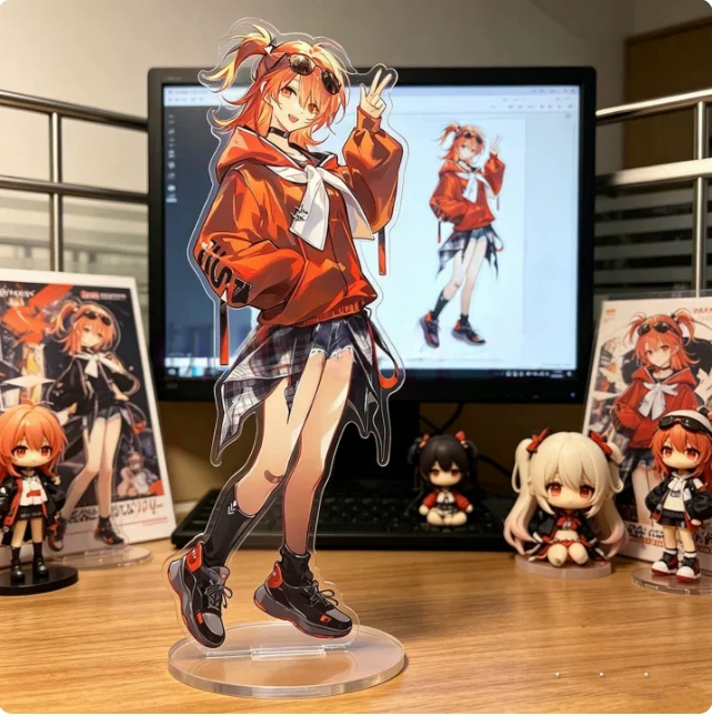 Фото Японская аниме-фигурка Arknights Exusiai Amiya Mostima из акрила, модель-подставка, коллекционная, для косплея, декор для рабочего стола, подарки XYZ №3