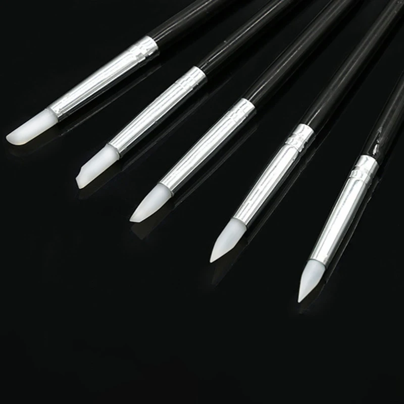 5 упаковок черных стержней и белых силиконовых ручек Резьбовая искусственная