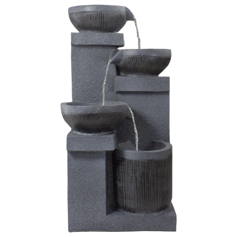 

Northlight 23" LED Lighted Cascading 4-Tier Bowl Outdoor Water Fountain