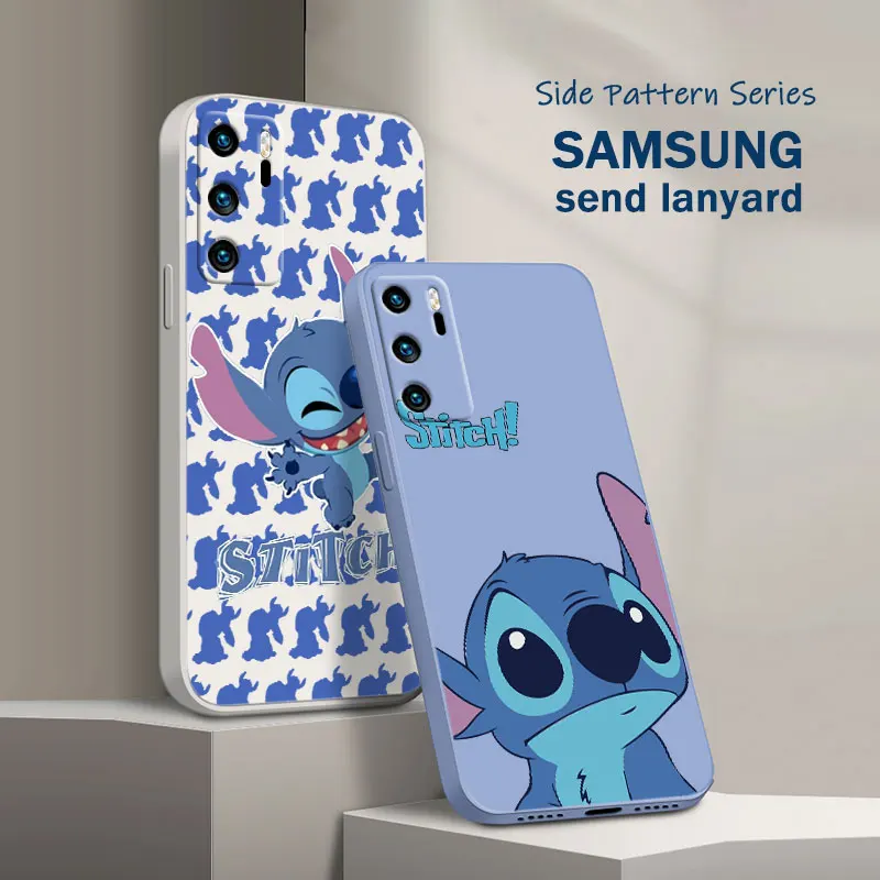

Stitch The Baby Disney Phone Case For OPPO A72 A57 A54S A53S A52 A31 A16S A9 A5 A1K A12 AX7 F21 F9 A5 Liquid Rope Soft Back Capa