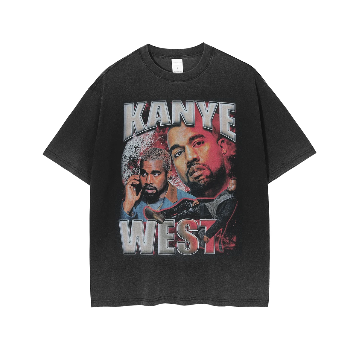 Футболка Kanye West Graphic мужская оверсайз уличная одежда топ из 100% хлопка в стиле