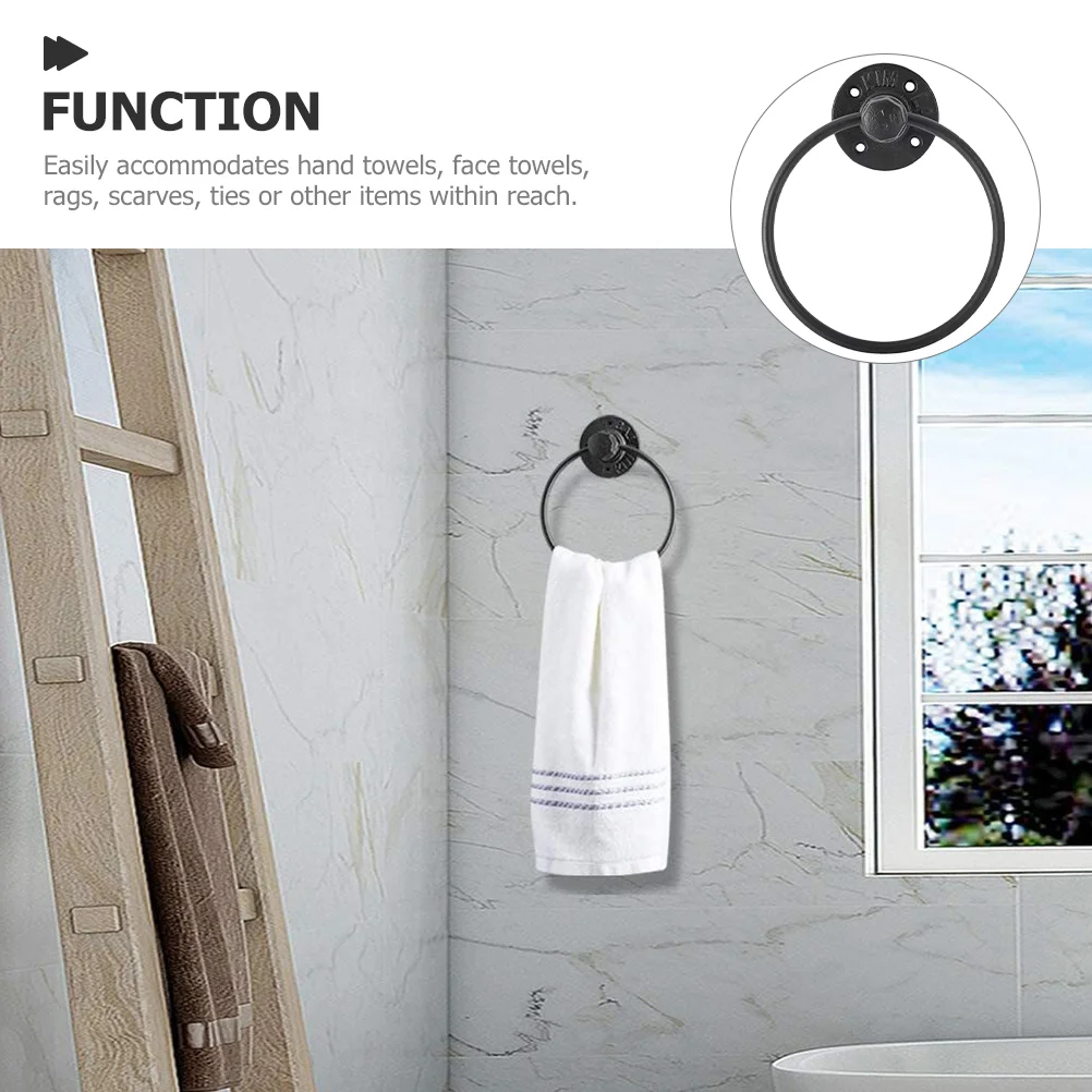 Ретро железное подвесное кольцо держатель для полотенец ванная комната матовые