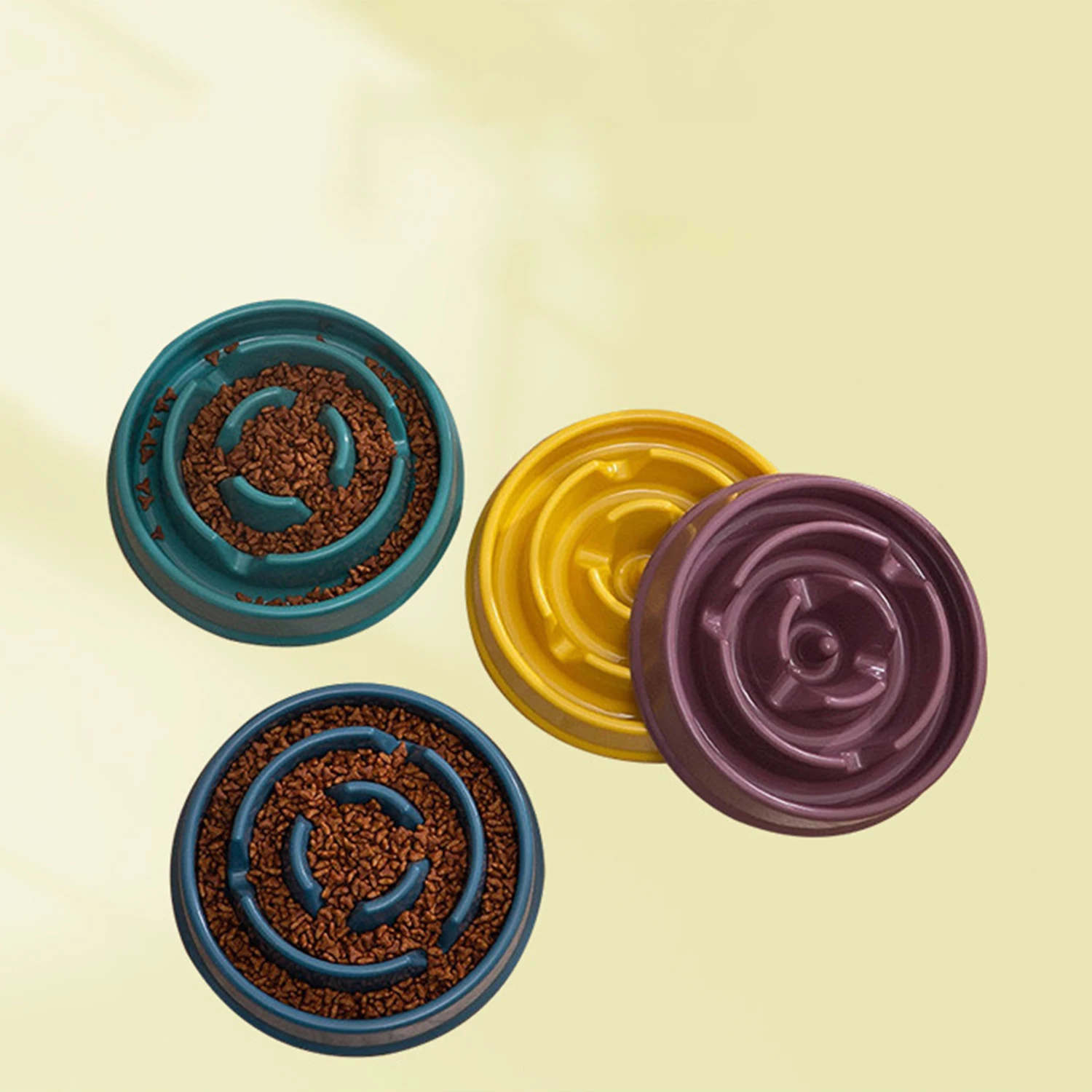 Миска для медленного кормления домашних питомцев нескользящая не удушная поднос