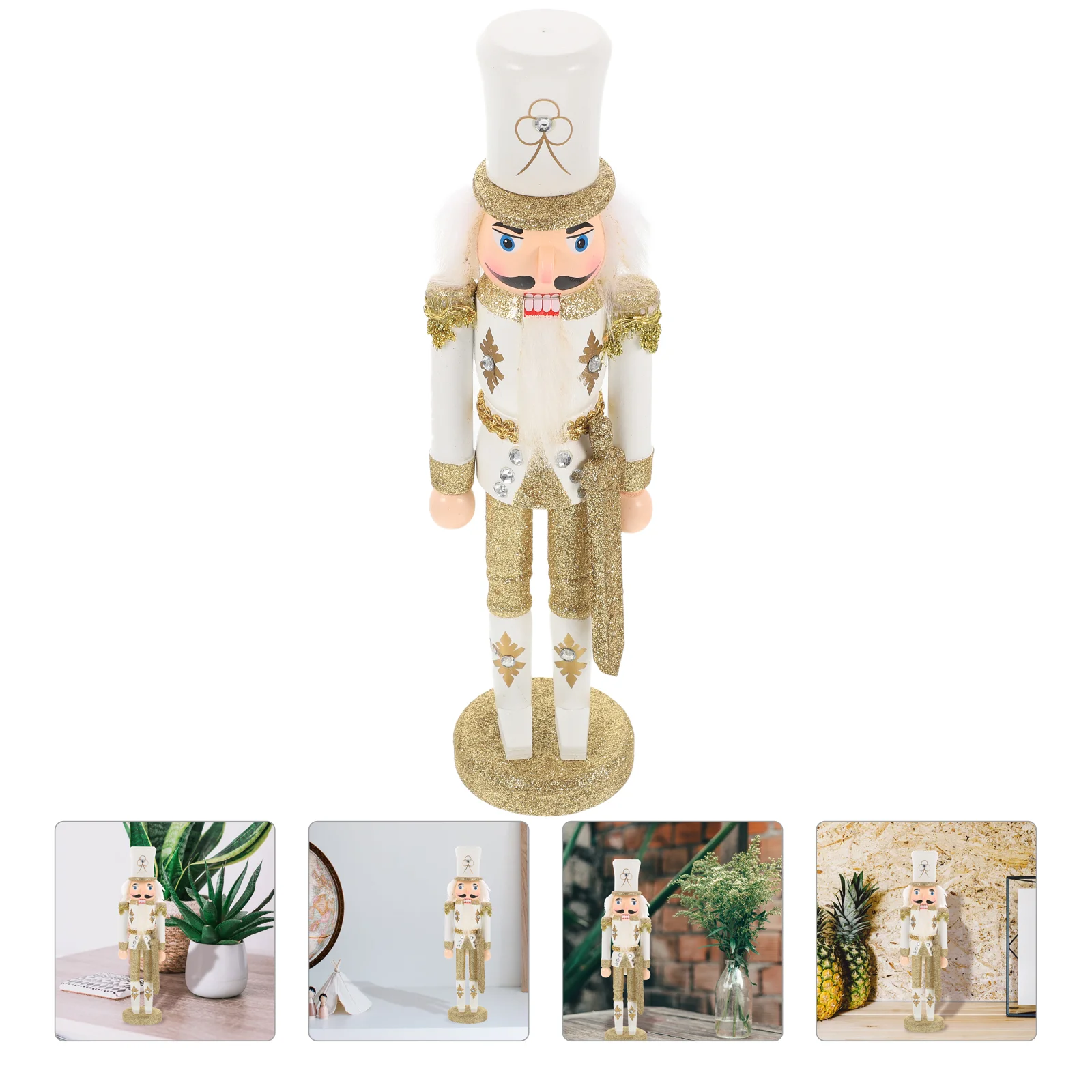 

Nutcracker Soldier Christmas Nutcracker Figure Glitter Puppet for Table