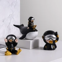 modern diver miniature figurines home decoration accessories creative cute diver model resin statue bedroom decoration gifts