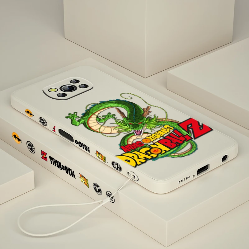 

Dragon Ball Anime Boy For Xiaomi POCO X3 NFC F3 GT M4 M3 Pro M2 Pro C3 X2 11 Ultra Silicone Liquid Left Rope Phone Case Fundas