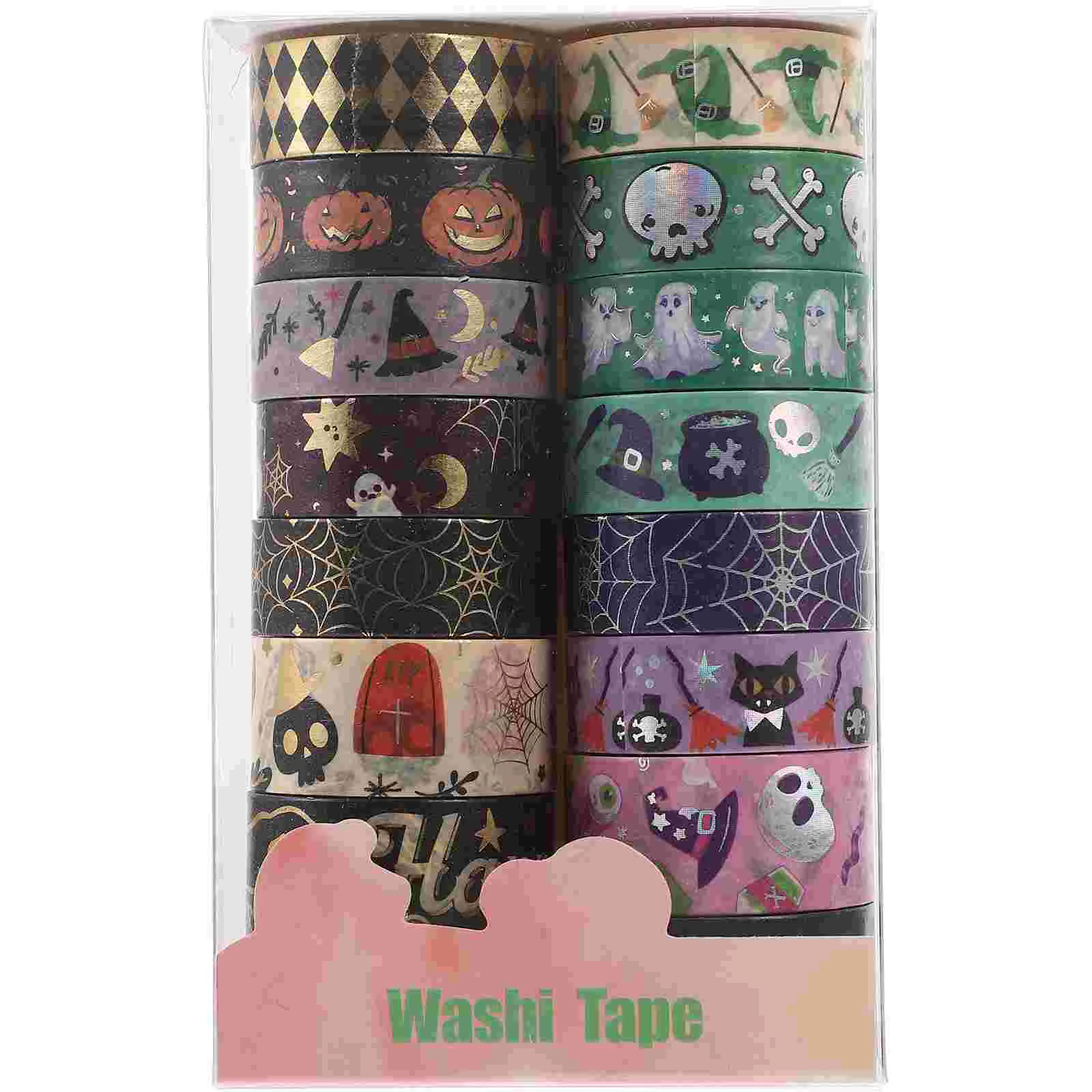 

16 Rolls Halloween Decor Holiday Tape Scrapbooking Aesthetic Washi Crafts Festival Tapes Notepad Cute Japanese Paper Decorative