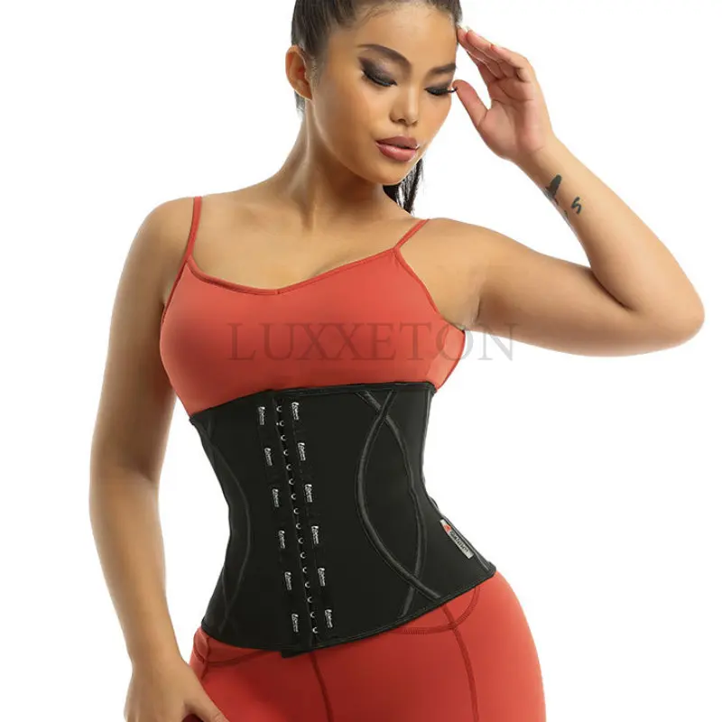 

9 Steel Bone Punching Breathable Waistband Shaping Sports Body Belly Band Fitness Latex Corset Waist Trainer XXS-XXXL