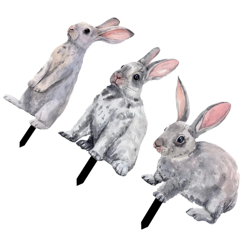 

3Pcs Garden Bunny Lawn Sign Yard Decoration Rabbit Lawn Sign Yard Bunny Sign