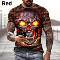 personality cool fashion skull 3d printed t shirt short sleeve o neck funny gothic death god tops mens clothing