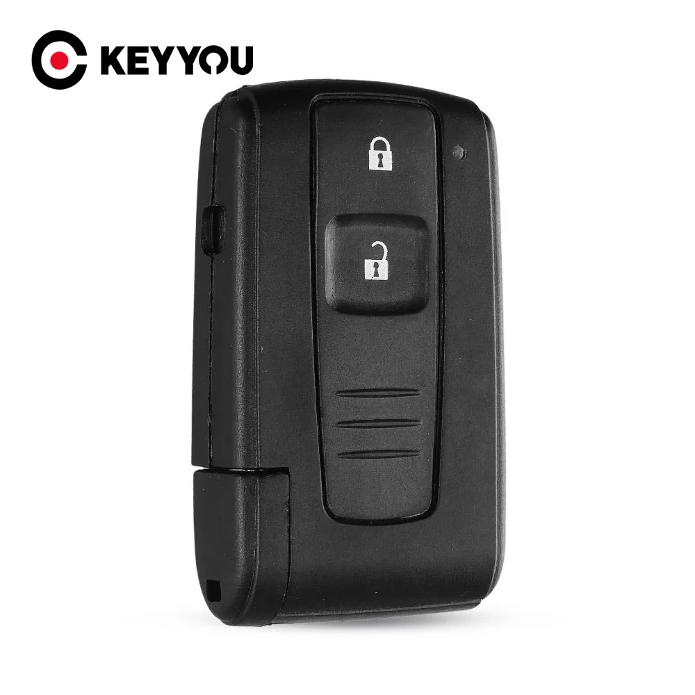 KEYYOU 2 Button Remote Smart Car Key Cover For Toyota Prius 2004 - 2009 Corolla Verso Camry With Uncut Blade