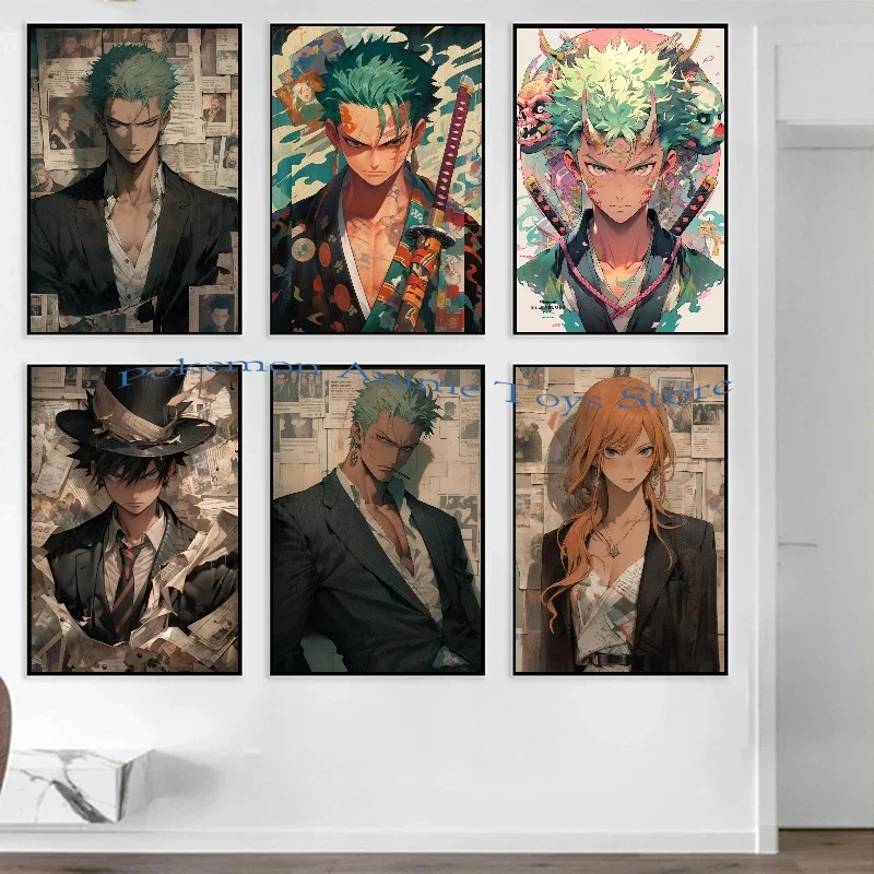 Эстетический цельный Аниме Обезьяна д Луффи холст плакат современное искусство