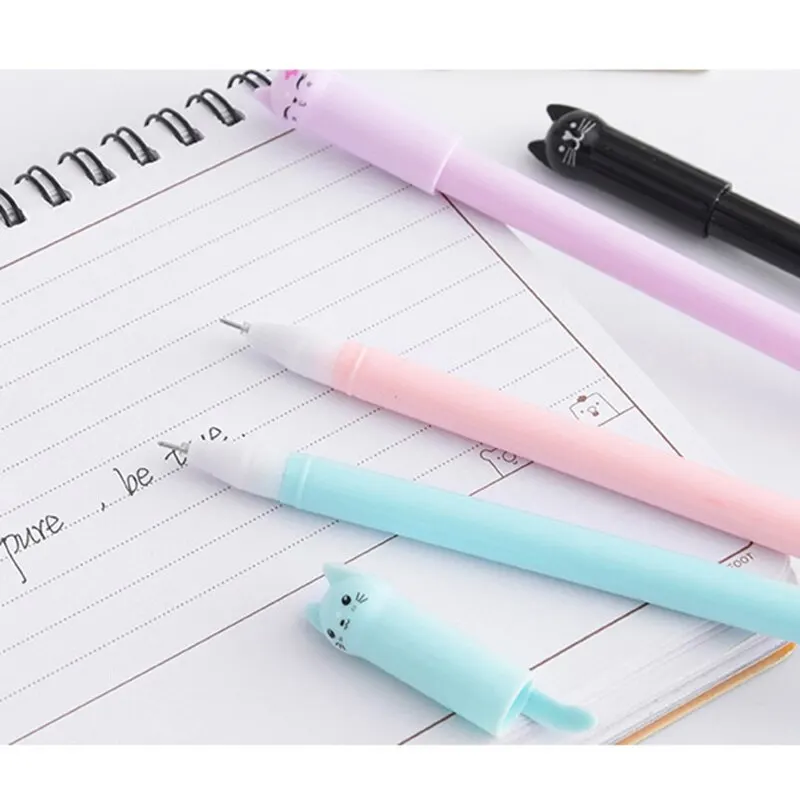 

New 6PCS/set 0.38mm Gel Pen Kawaii Cat Creative Cute Neutral Ink Pen Children Gift School Office Writing Supplies Stationery