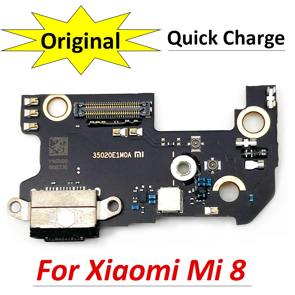 

100% Оригинальный док-разъем для Xiaomi Mi 8 Mi8, зарядное устройство USB, порт для зарядки, гибкий кабель, плата с микрофоном, запасные части