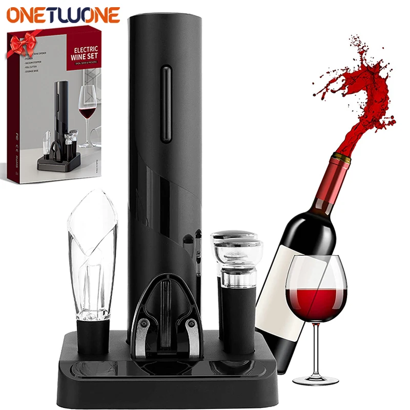 

Electric Wine Opener Rechargeable Automatic Corkscrew Creative Wine Bottle Opener Beer Soda Cap Opener with Gift Box