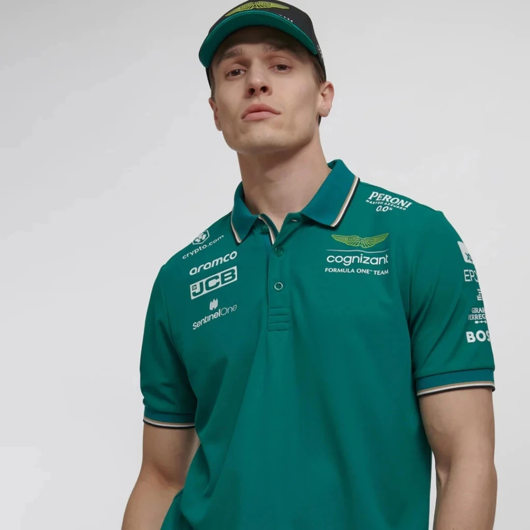 

Aston Martin F1 2023 Mens Team Polo Shirt Aston Martin POLO Formula One Shirt Racing Shirt Fan Top MOTO Motorcycle Clothing
