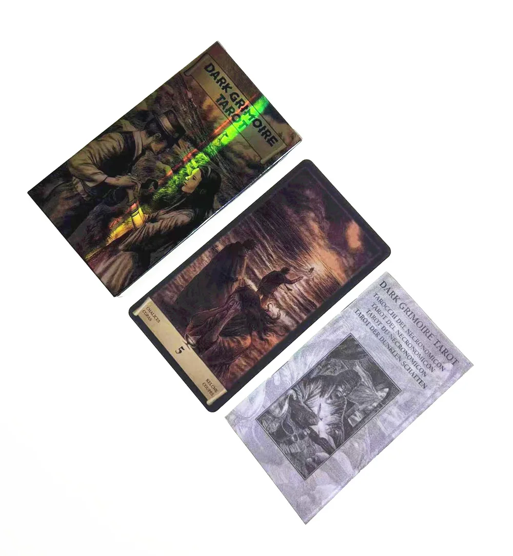 Новинка 12*7 см Темный Гримуар Таро карта с направляющей книга колода карты