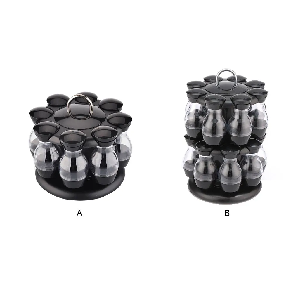 

Подставка для специй из нержавеющей стали, вращающаяся на 360 градусов металлическая подставка, износостойкий набор приправ для кухни и рест...