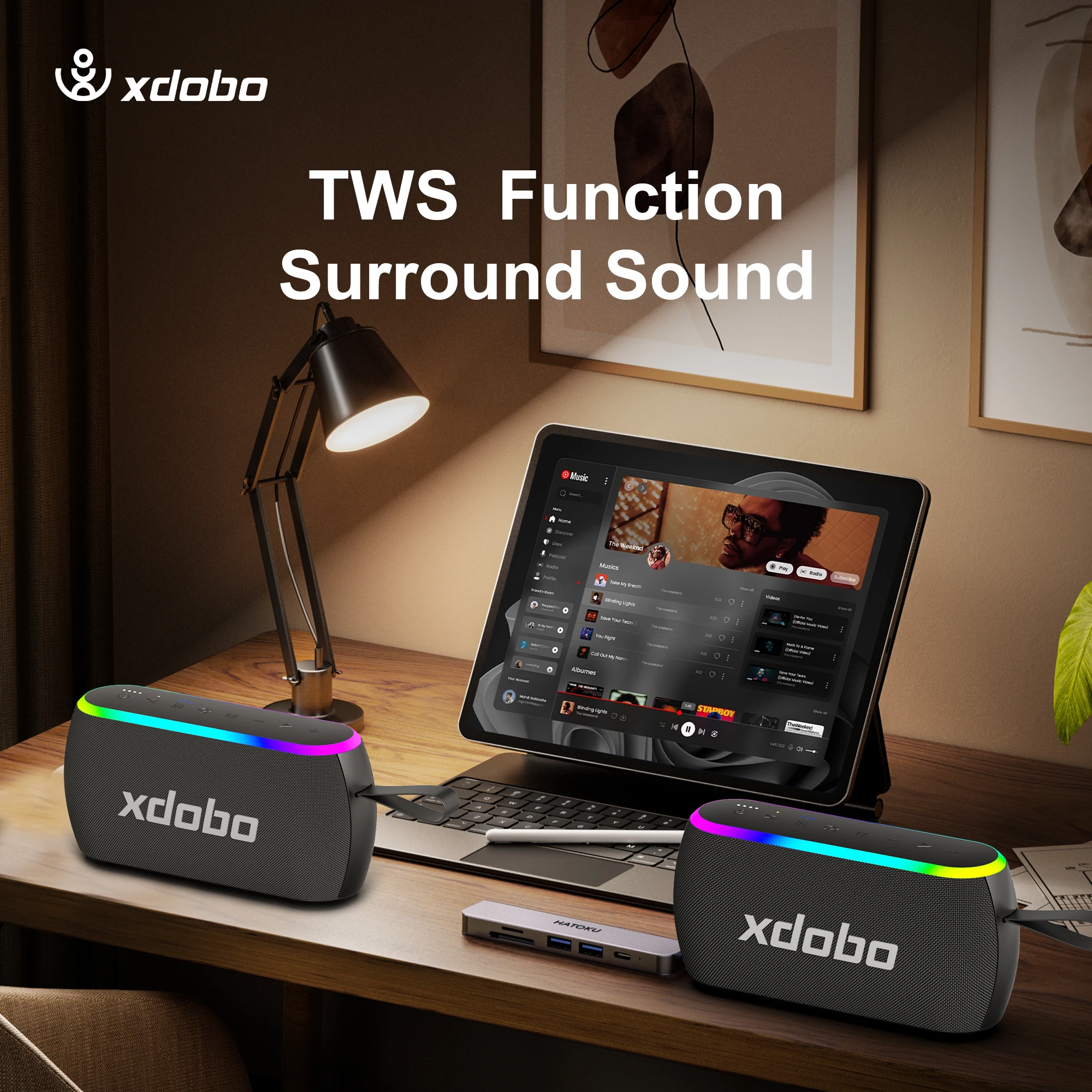 Портативный беспроводной Bluetooth-динамик мощностью 80 Вт XDOBO PLUS II IPX6
