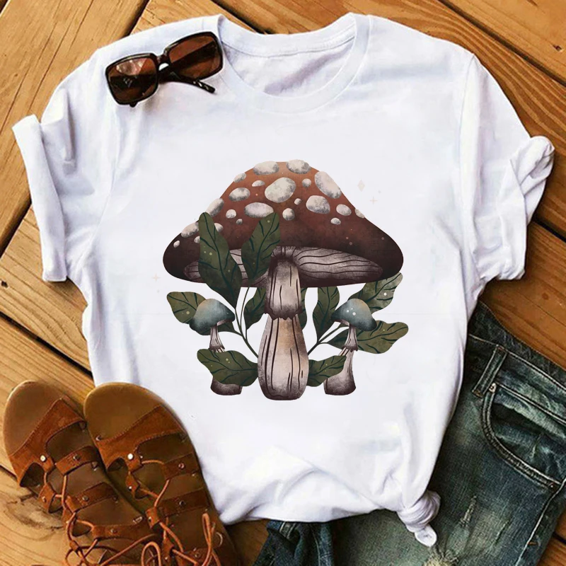 

Funny Mushrooms printed tshirt women 90s art aesthetic t-shirt female streetwear tops kawaii vintage t shirt women 2020 tumblr