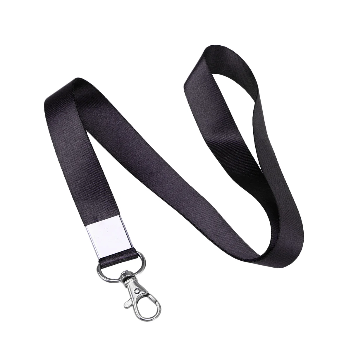 

1PCS Neck Strap Lanyard Safety Metal Badge Lanyard for Business Id Key (Black)