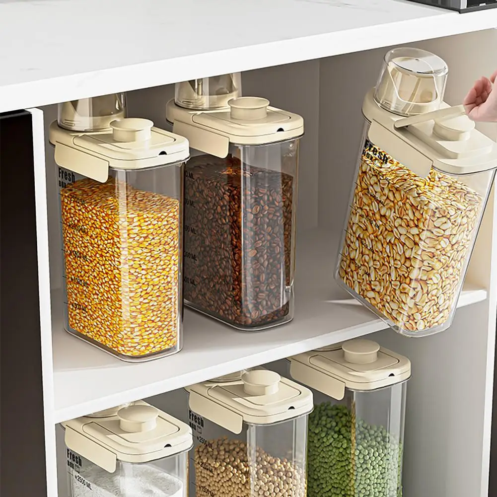 

Spout Food Dispenser Capacity Dry Food Dispenser with Handle for Flour Rice Snacks Moisture Proof for Kitchen for Flour