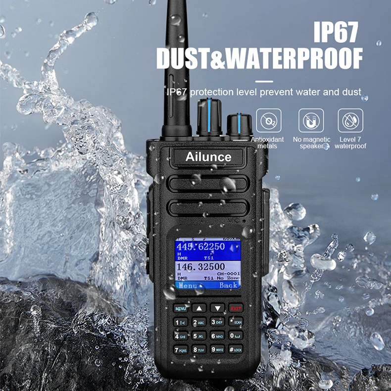 Police walkie talkie 10W Ip67 Long Range Portable Radio GPS 3000 Channels 10-15km Handheld Dual Band Walkie Talkie Chierda HD1