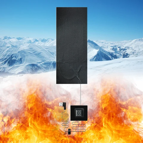 Водонепроницаемые зимние теплые подкладки, регулируемая электрическая нагревательная панель с 3 режимами, нагревательная подкладка 5 В, сделай сам, нагревательная одежда для кемпинга и пешего туризма