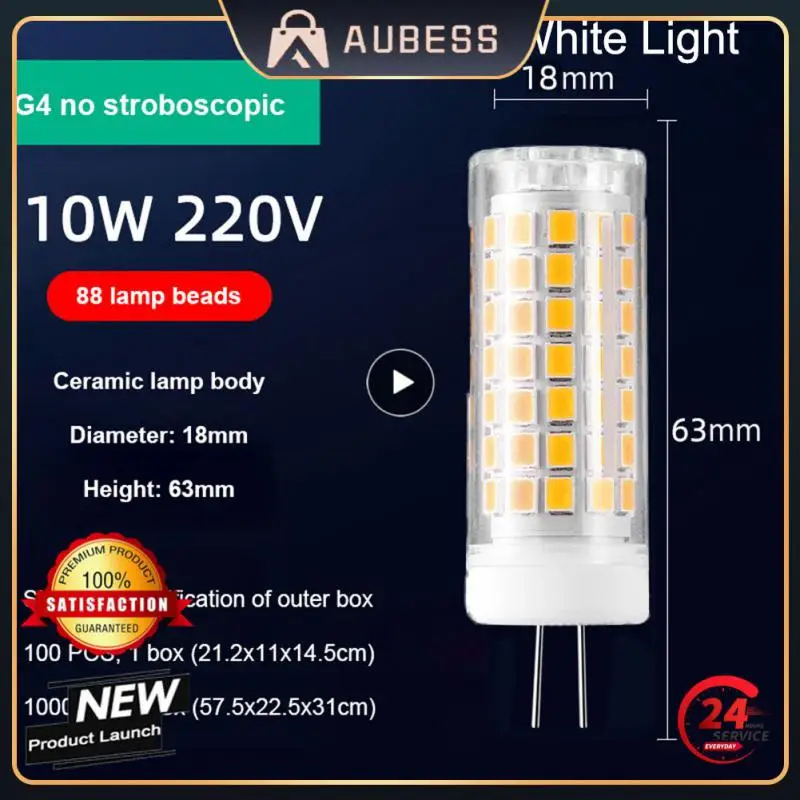 

1~10PCS Super Bright Bulb No Flicker G4 Led Lamp Chandelier Light Indoor Lighting Ceramic Corn Lamp Replace Halogen Lamp