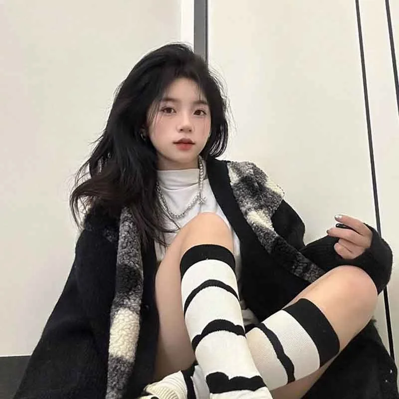 Осень и зима большие размеры 50 00 кг американский клетчатый свитер верхняя одежда