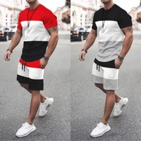 new men%e2%80%99s set summer outfit fashion clothes for man tshirt shorts 2 piece round neck style elastic shorts oversized tracksuit