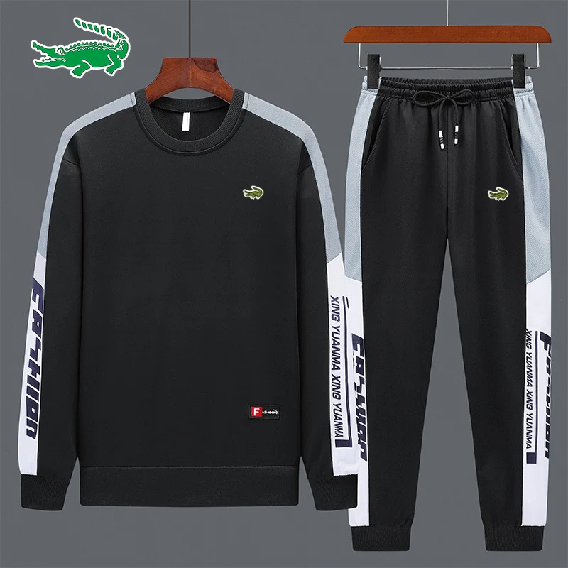

Trend Sweatshirt Tracksuit Set Men Spring New Printed Hoodie Color Matching Sportswear Mens Casual 2 Piece Sets Sweat Suit