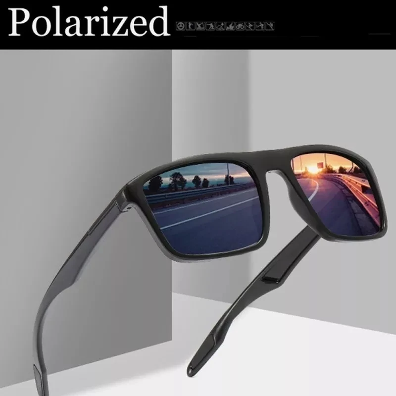 

2022 Outdoor Polarized Sunglasses Men UV400 Rectangular Ultra Light Sun glasses Retro Sports Driving Fishing Eyewear For Male