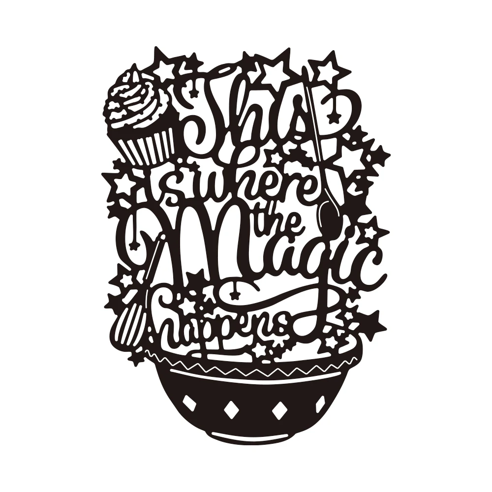 

Stacked Magic Stars Metal Cutting Dies Set Big Bowl with Words Mould Knife Diecut for DIY Crafting Scrapbooking Dies 2023 New