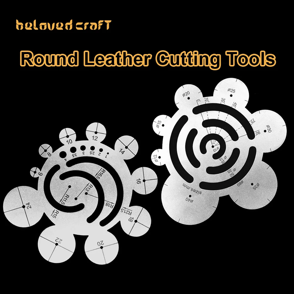 

BelovedCraft DIY Round Leather Cutting Tools Metal Corner Cutting Ruler Circle For Leathercraft Working Drawing