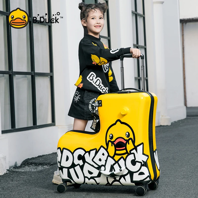 AO WEI LA Travel Suitcases PC Kids' Luggage Suitcase with Wheels Ride-On  Rolling Trolley Case Fits to Kid 1-12 Years Old 20 24