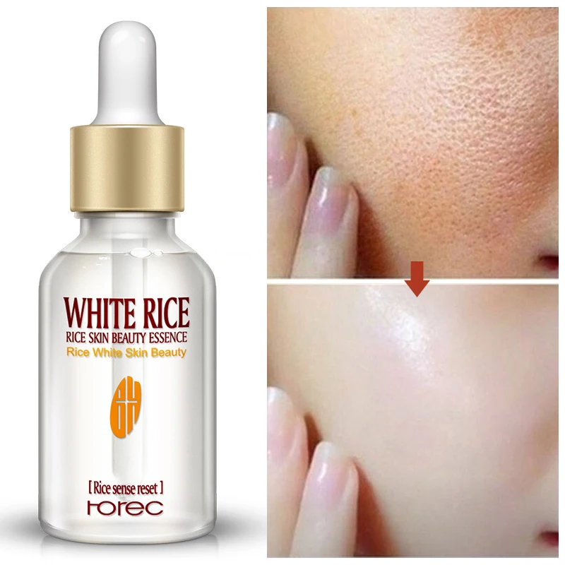 

15ml White Rice Serum Shrink Pore Acne Treatment Moisturizing Nourishing Liquid Essence Facial Skin Care Serum Whitening Face