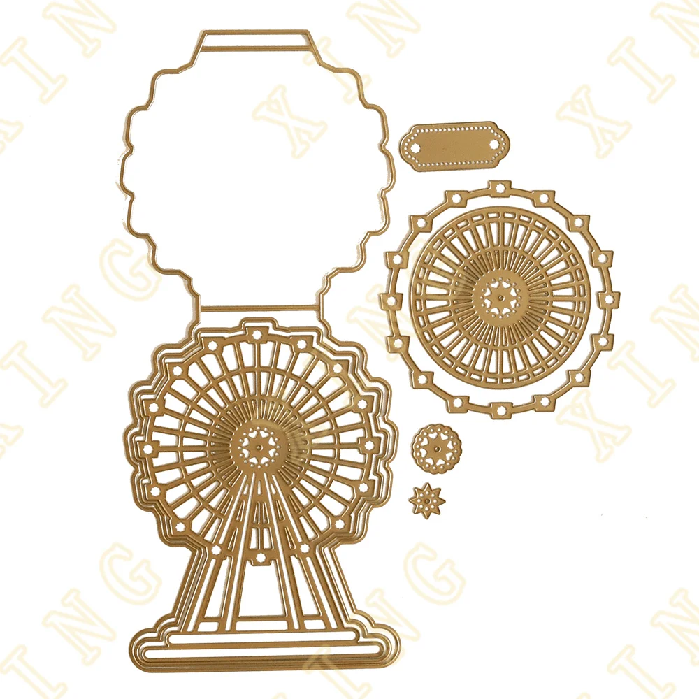 

Hot Sale New Christmas Ferris Wheel Easel Metal Cutting Dies for Scrapbooking Practice Hands-on Diy Album Card Handmade Tool