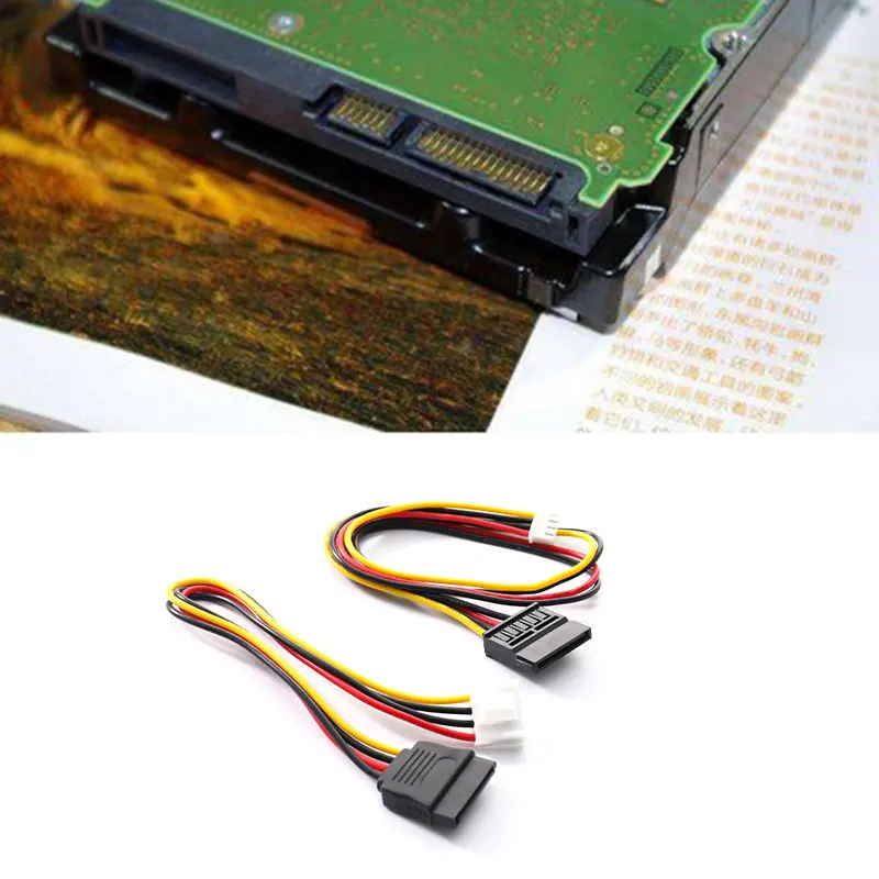 

SATA 15 Pin Female To 4 Pin Female FDD Floppy Adapter Hard Drive Power Cable