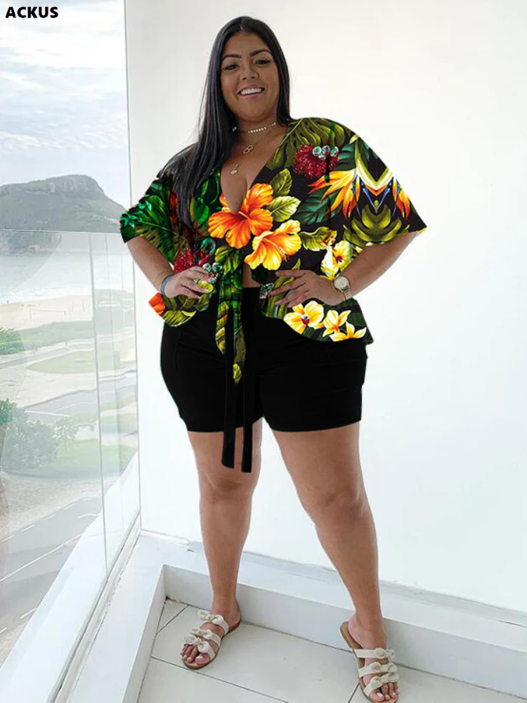 Женские комплекты из двух предметов с шортами ACKUS сексуальный топ глубоким