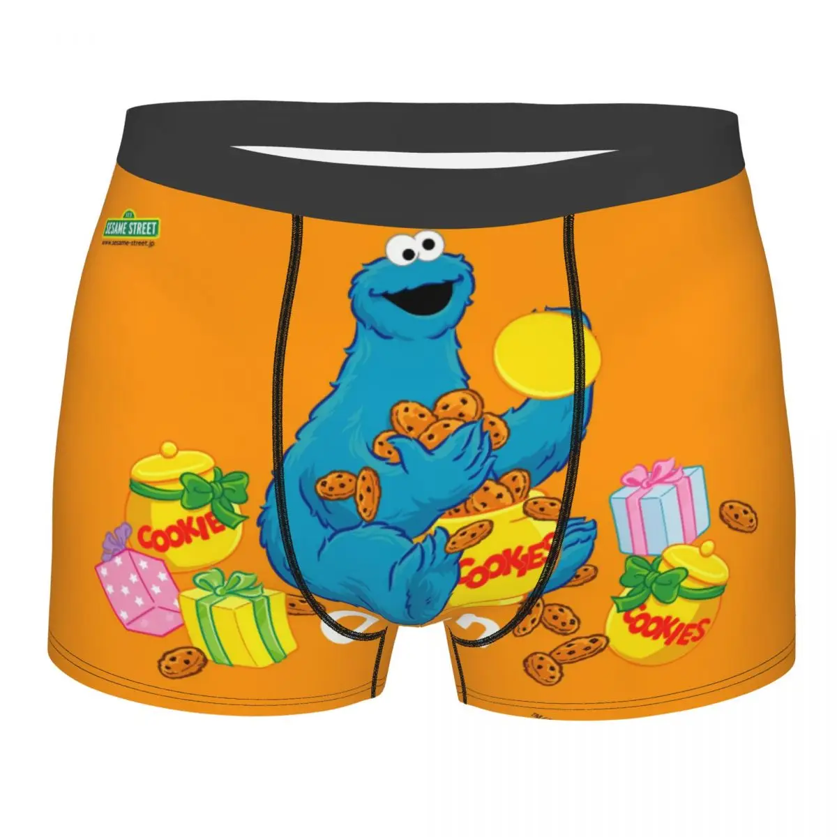

Sesame Street Open Cookies Underpants Homme Panties Man Underwear Comfortable Shorts Boxer Briefs