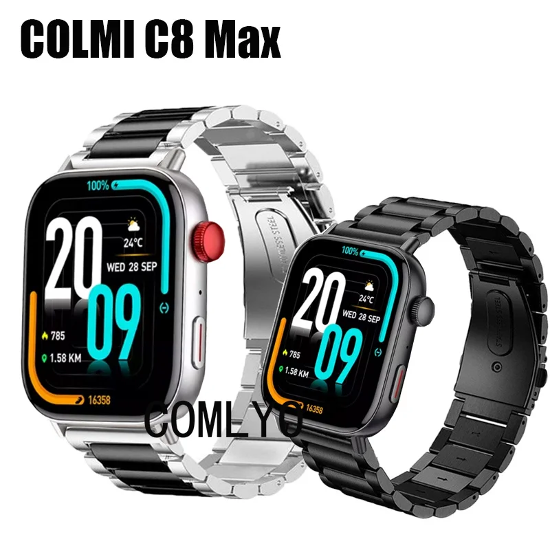 Ремешок для смарт-часов COLMI C8 Max металлический браслет из нержавеющей стали